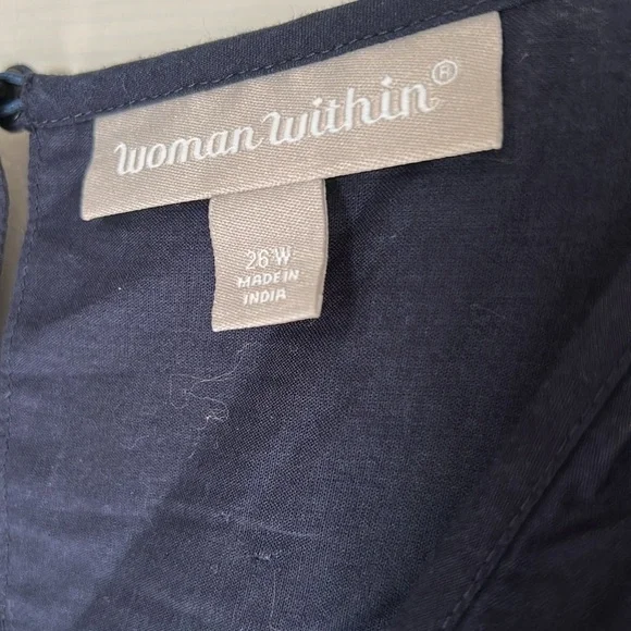 NWOT Woman Within Navy Blue Floral Dress - Picture 4 of 8